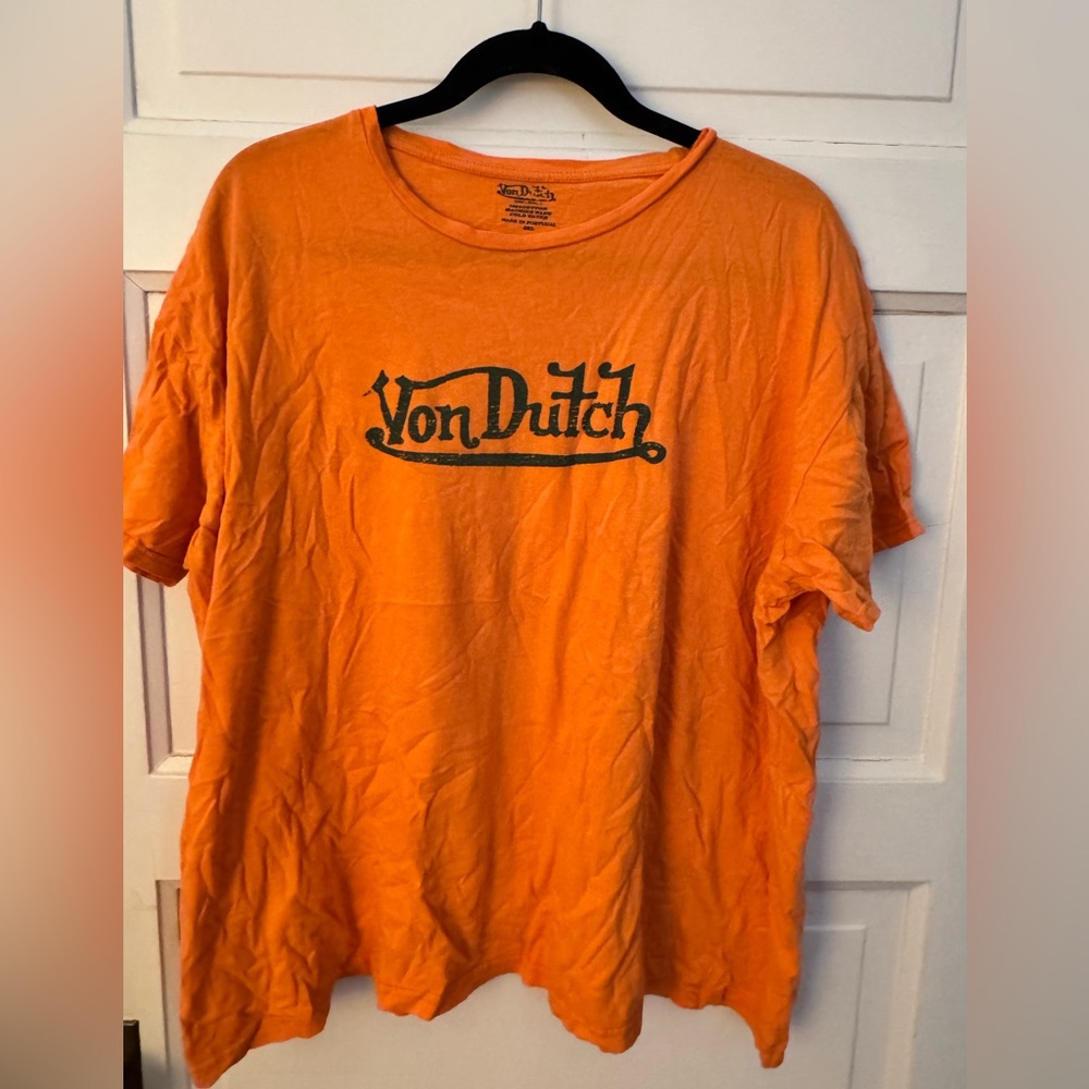 Vintage Von Dutch Vibrant Orange Short Sleeve Tee
